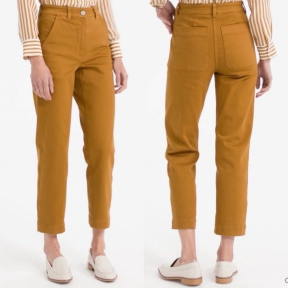 Everlane Pants - Everlane slim leg crops pants burnt orange golden
